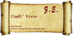 Zigó Ervin névjegykártya