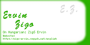 ervin zigo business card