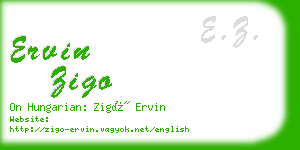 ervin zigo business card